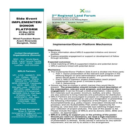 Implementer/Donor Platform Mechanics