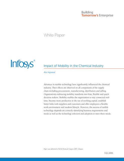 Infosys - Chemicals Industry Enterprise Mobility Applications