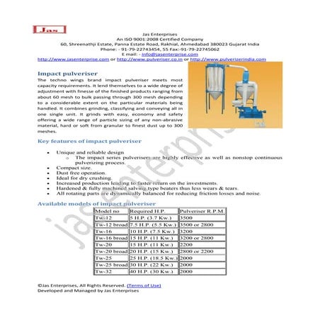 Impact pulveriser | PDF