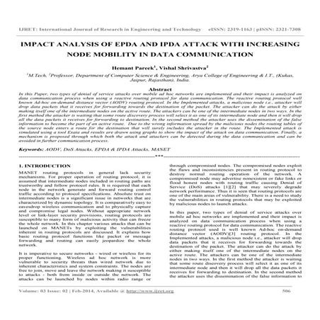 Impact analysis of epda and ipda attack with increasing