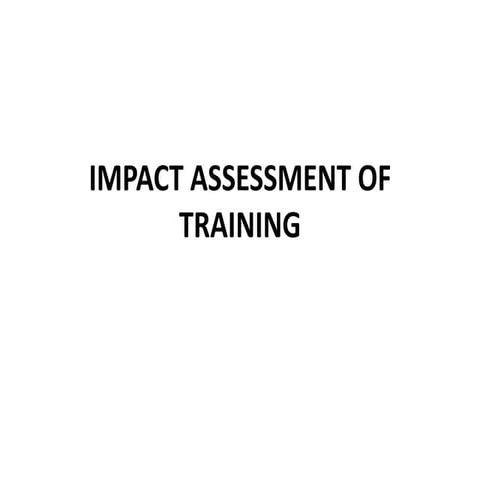 Training Impact assessment or capacity development impact assessment pdf