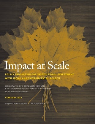 Investing for Financial Return and Social Impact