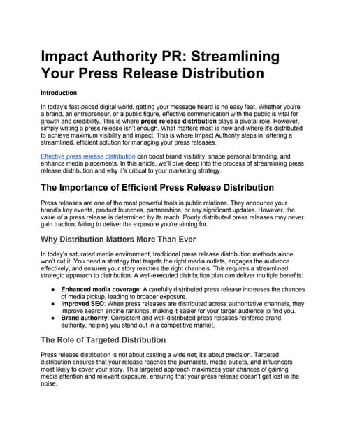 Pr Consultant Press Release Enhancement Techniques Press Release Distribution Service. pptx | PPT