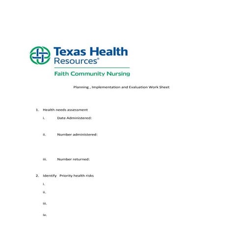 Impact evaluation worksheet