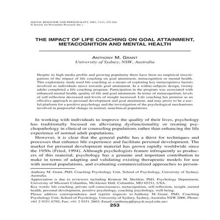 Impact Life Coaching Sbp 2003