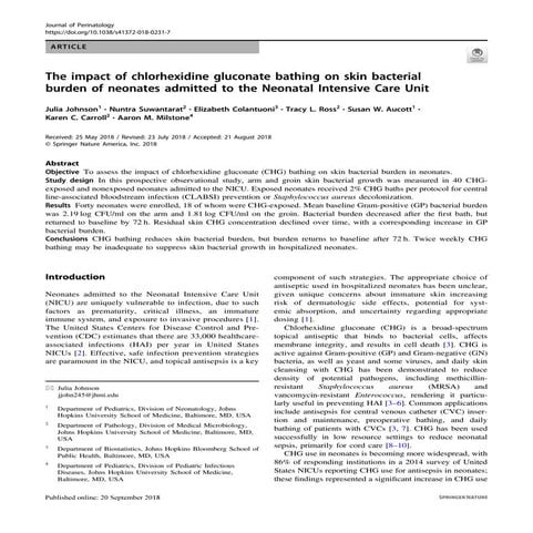 Impacto de la clorhexidina en la carga bacteriana de la piel en ucin
