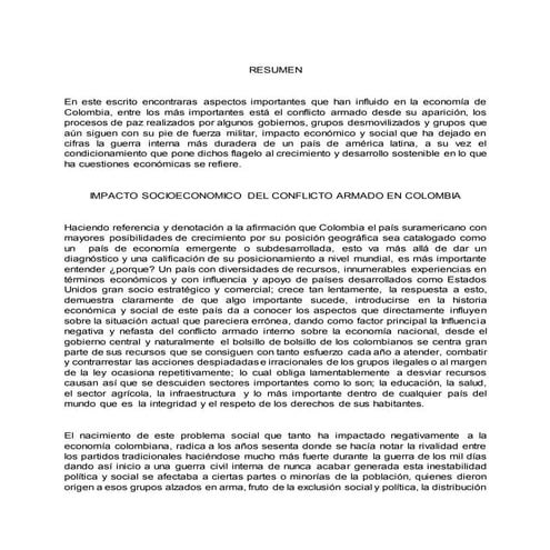Impacto del conflicto armado en colombia