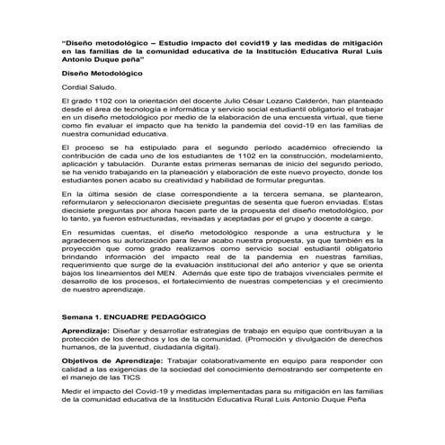 IMPACTO DEL COVID - IER LUIS ANTONIO DUQUE PEÑA 2021