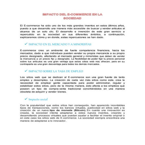 Impacto del ecommerce