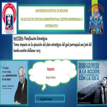 Impacto en la Ejecucion del Plan Estrategico San José del Tambo