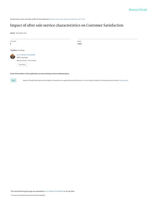An Overview Of Customer Satisfaction Models | PDF