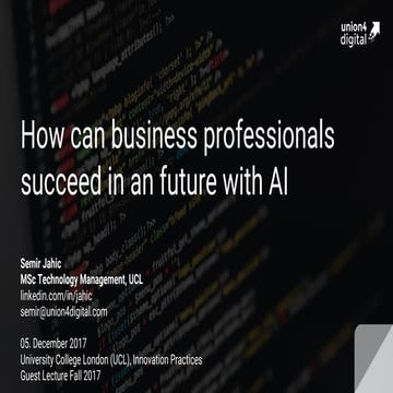 How can business professionals succeed in a future with AI