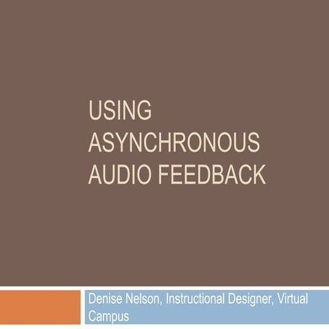 Impact of asynchronous audio march9 2010