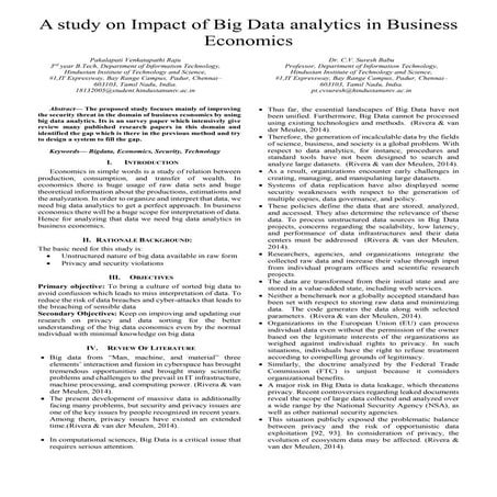 Impact of big data analytics in business economics