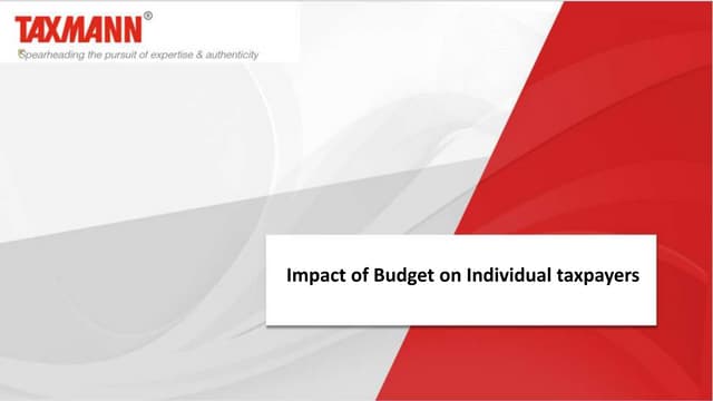 Impact of budget on individual taxpayers