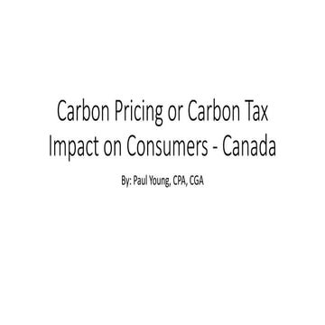 Carbon Tax or Carbon pricing impact on Consumer Good Prices for Canada ...
