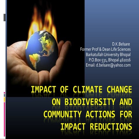 Impact of climate change on biodiversity | PPTX