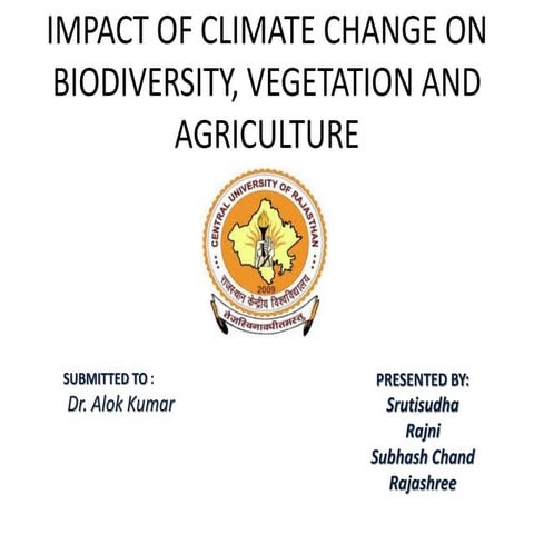 Impact of climate change on biodiversity and agriculture