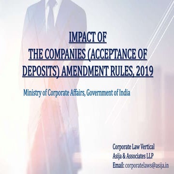 Impact of Companies (Acceptance of Deposits) Amendment Rules, 2019