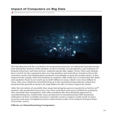 Impact of computers on big data