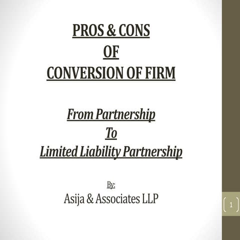 Impact of conversion firm to llp | PPSX