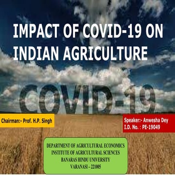 Impact of COVID-19 on Indian Agriculture | PPTX