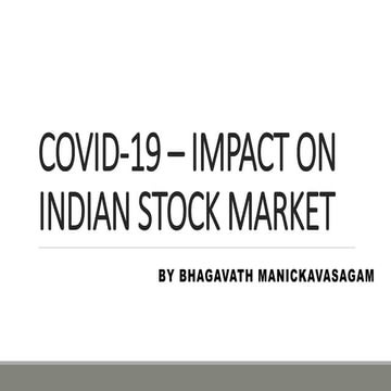 Impact of covid 19 on indian stock market | PPTX