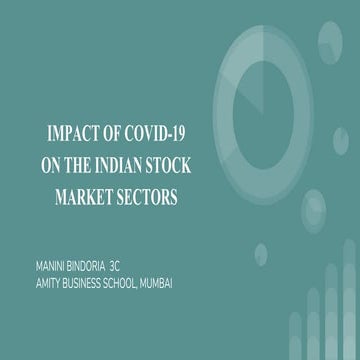 IMPACT OF COVID-19 ON THE INDIAN STOCK MARKET | PPTX