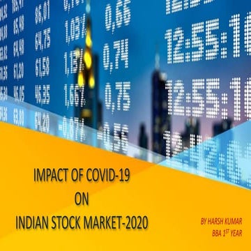 Impact of covid 19 on indian sock market | PPTX