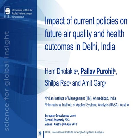 Impact of current policies on future air quality and health outcomes in delhi...