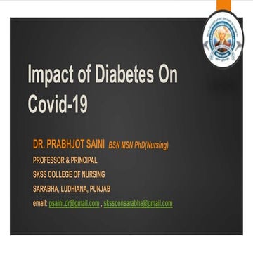 Impact of diabetes on covid-19