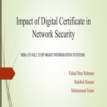 Impact of digital certificate in network security