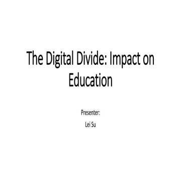 Impact of  Digital Divide on Education.ppt