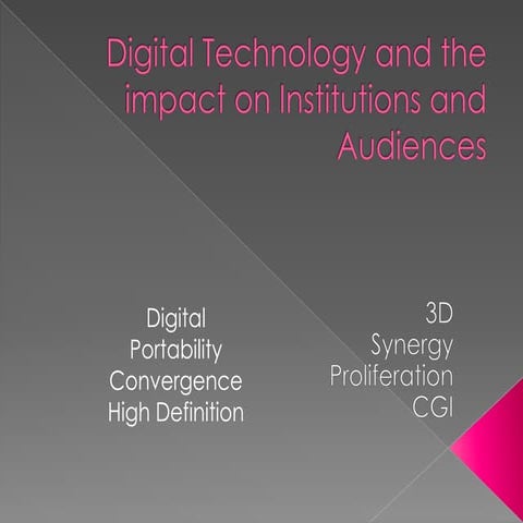 Impact of digital technology on audiences and institutions