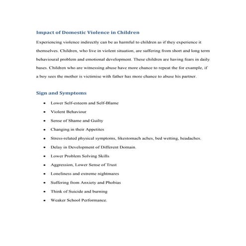 Impact of family violence in children | DOCX