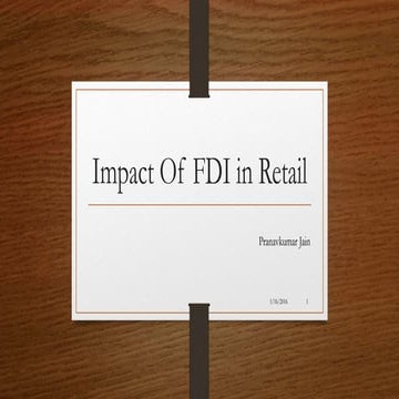 Impact of fdi in retail