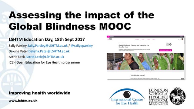 Assessing the impact of the Global Blindness MOOC