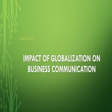 Impact of Globalization on Business Communication | PDF
