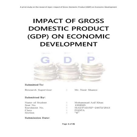 Impact of gross domestic product (gdp) on economic development