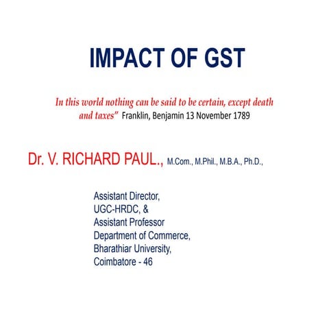 Impact of GST