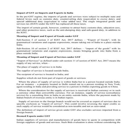 Impact of GST on import & export | PDF