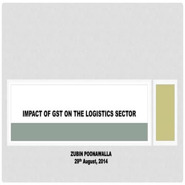Impact of GST on the logistics sector