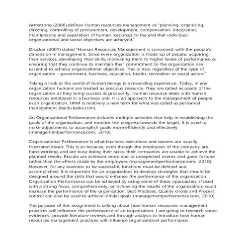 Impact of hrm on organization growth thesis