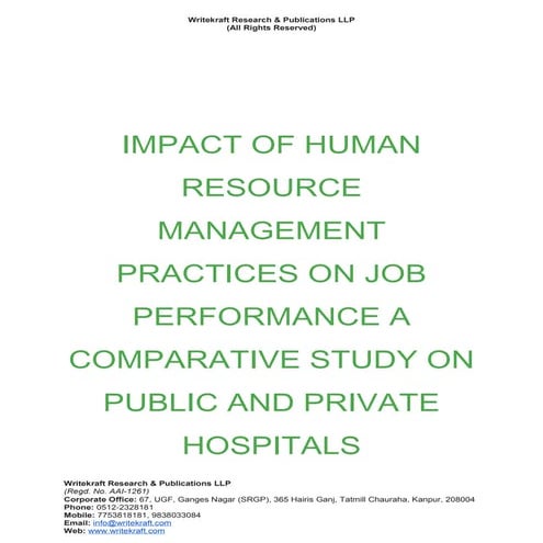 Impact of human resource management practices on job performance a ...