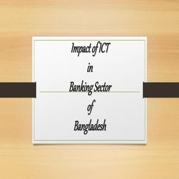 ICT in Banking Sector, Bangladesh