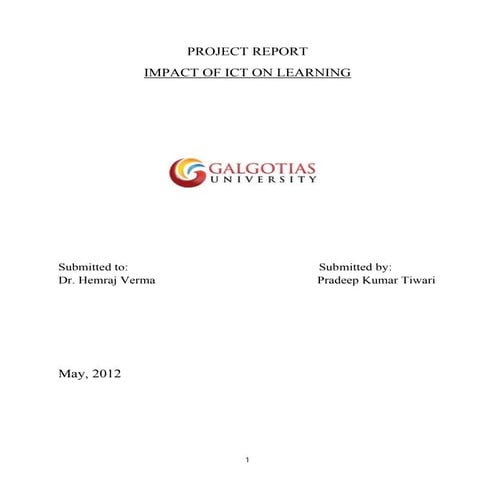 Impact of ict on learning