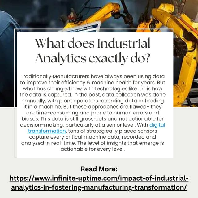 Impact of Industrial Analytics in Fostering Manufacturing Transformation