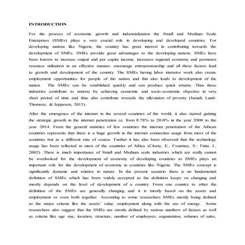 Impact of it on nigerian sm es