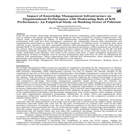 Impact of knowledge management infrastructure on organizational ...