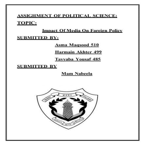 Impact of media on foreign policy